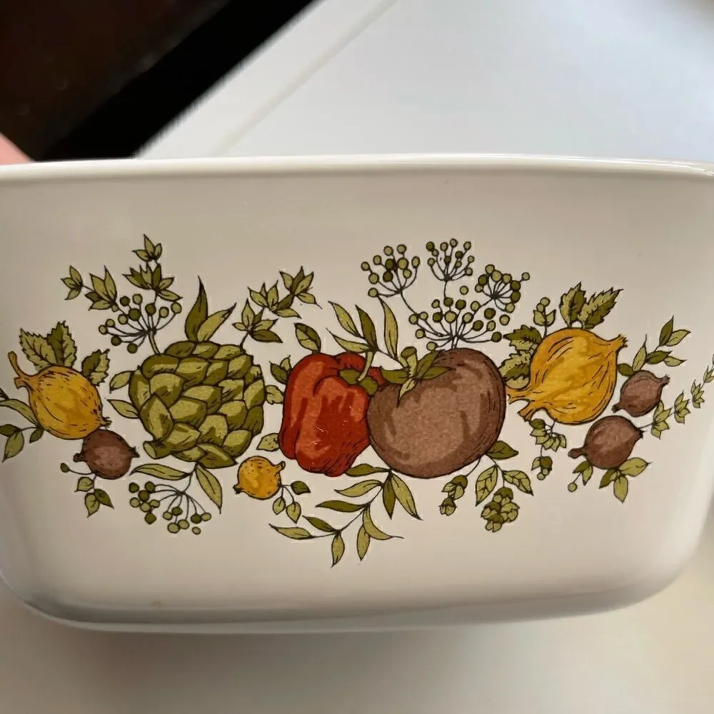 Vintage Corningwear Classic “Spice of Life” Two 3/4 Cup Casserole Dishes
